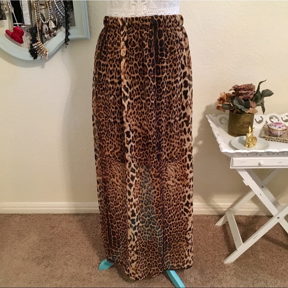 +Size Leopard/ Cheetah Maxi Skirt